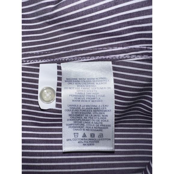 Lands’ End Top Women's Size 18W Purple Stripe Striped Button Up 3/4 Sleeve Shirt - Picture 11 of 11